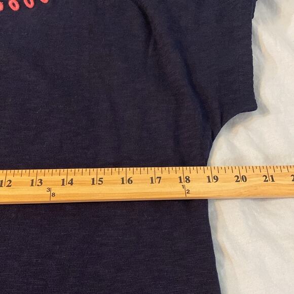 Talbots Nantucket Slub Knit Embroidered Shift Dress Navy Size LP - Picture 5 of 9